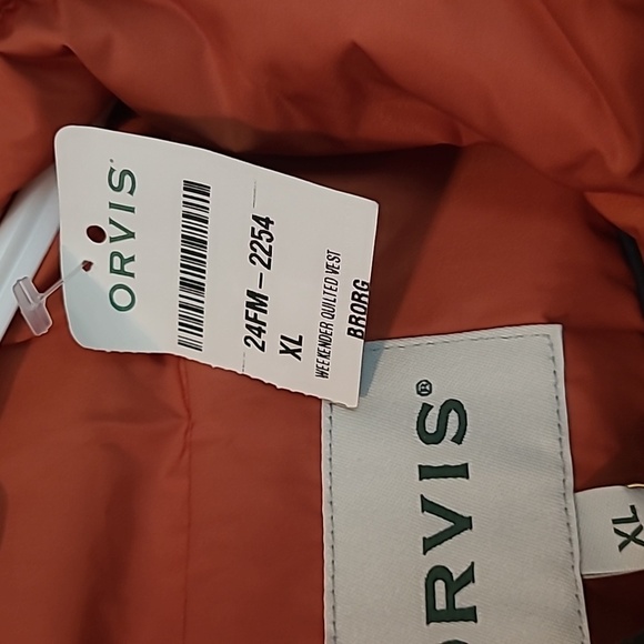 Orvis Quilted Full Zip Burnt Orange Vest Wmns XL Outdoors Wind & Water Resistant - Picture 3 of 14